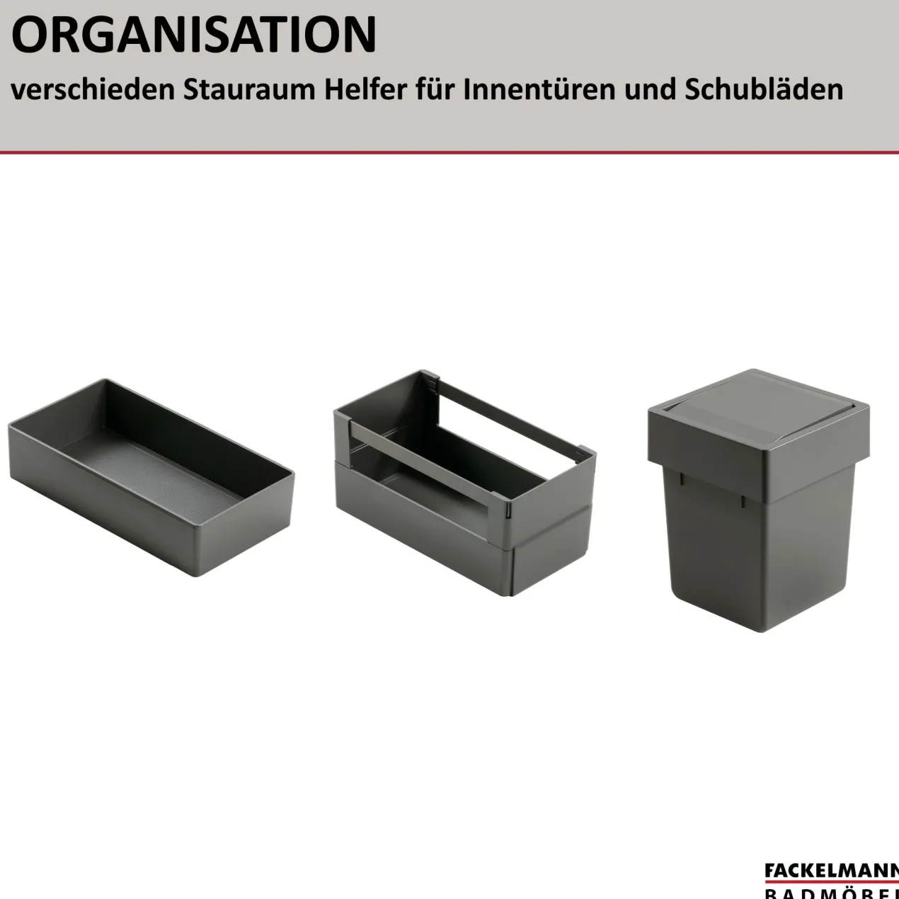 Abfallsammler 17,6x22,9x17,4 cm, Kunststoff, Anthrazit
