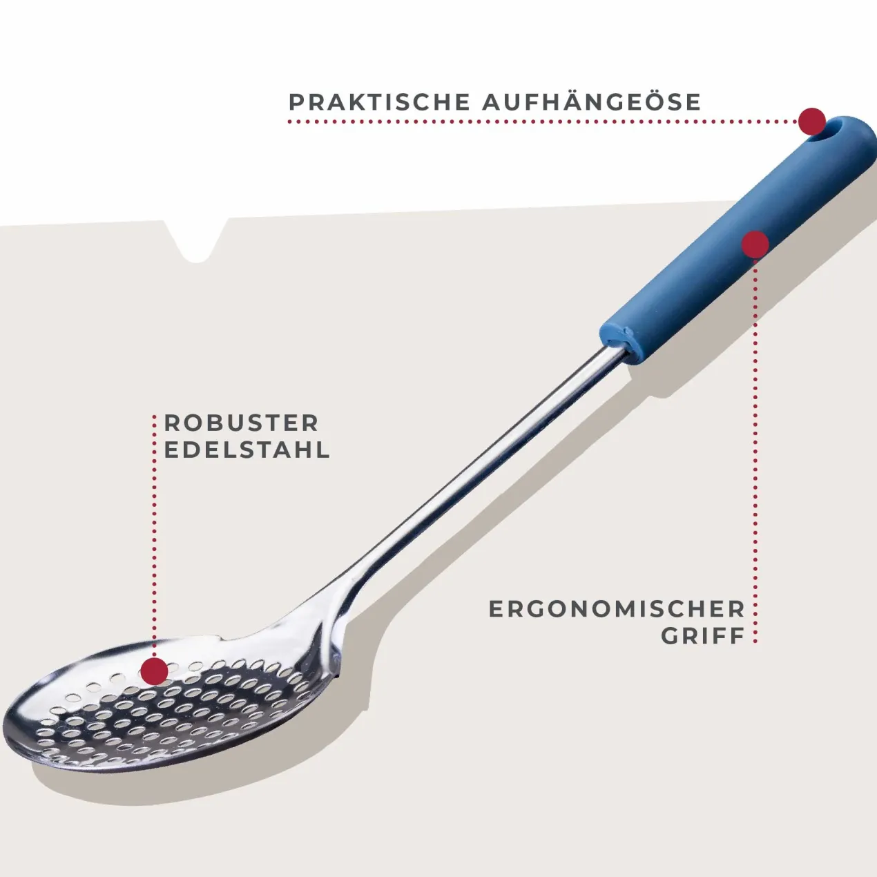 Abseihlöffel Essential, blau