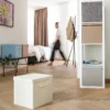 Aufbewahrungsbox 2er-Set, beige, mit Deckel, 33x33x33cm