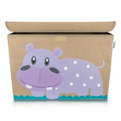 Aufbewahrungsbox Hippo mit Deckel, braun, groß, 51x36x36cm