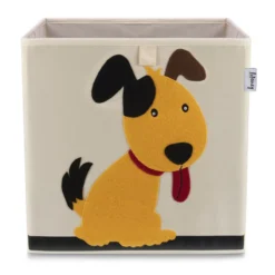 Aufbewahrungsbox Hund, beige, 33x33x33cm
