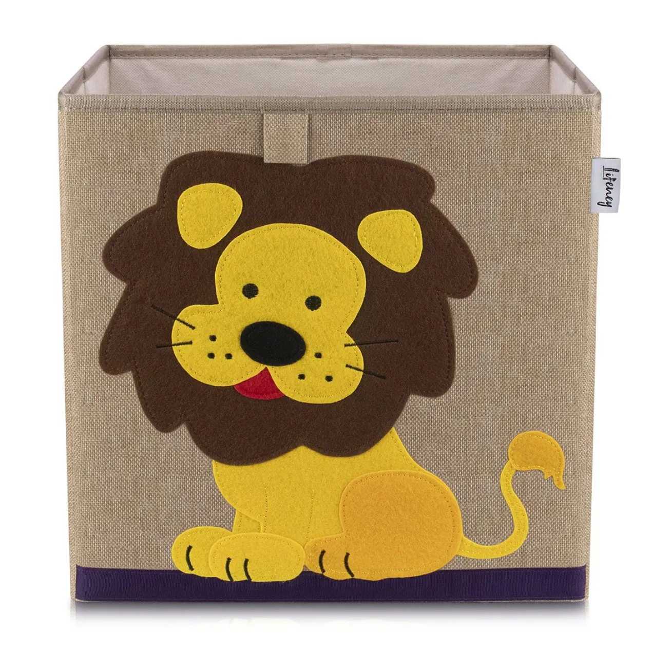 Aufbewahrungsbox Löwe, braun, 33x33x33cm