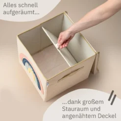 Aufbewahrungsbox mit Deckel Regenbogen, 33x33x33cm