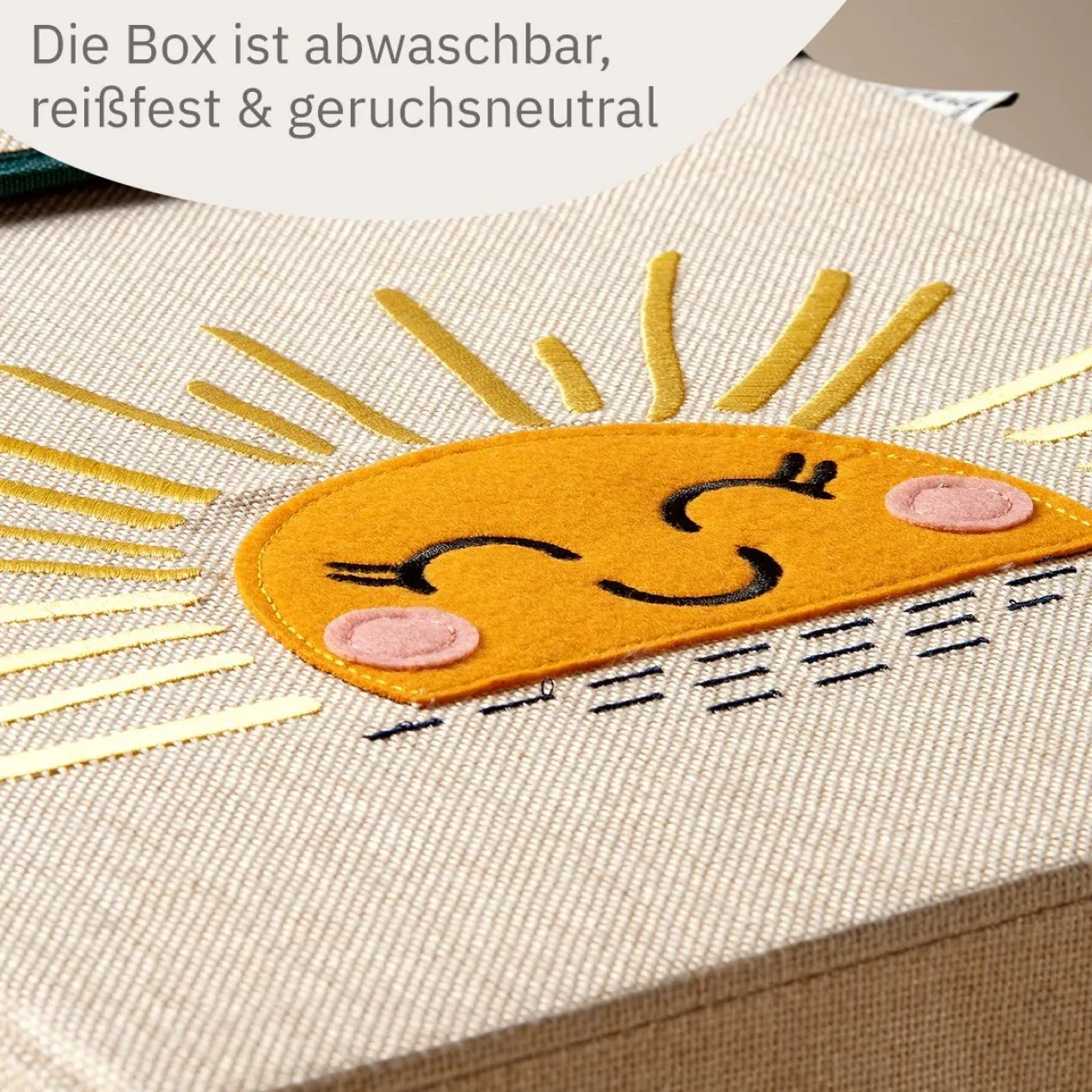Aufbewahrungsbox mit Deckel Sonne, 33x33x33cm