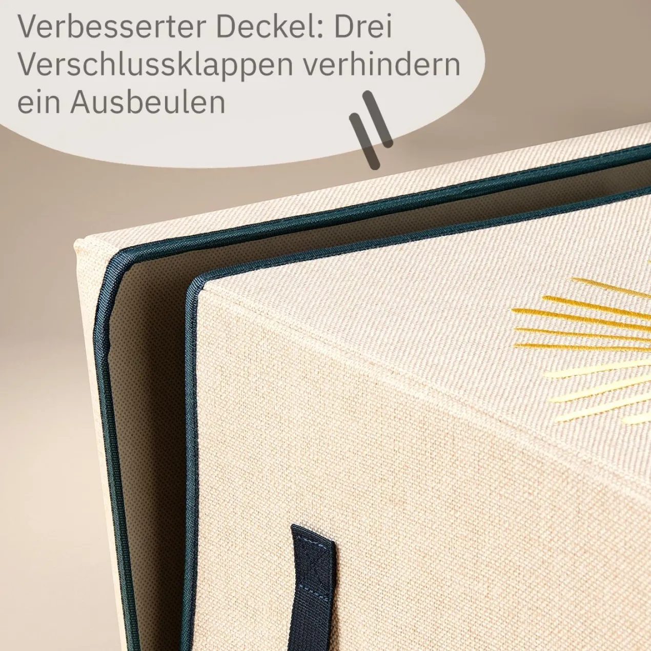 Aufbewahrungsbox mit Deckel Sonne, 33x33x33cm