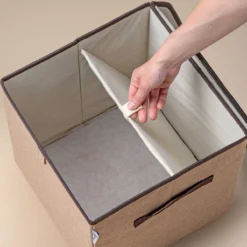 Aufbewahrungsbox mit Deckel, braun, 33x33x33cm