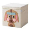 Aufbewahrungsbox mit Deckel, Hund, beige, 33x33x33cm