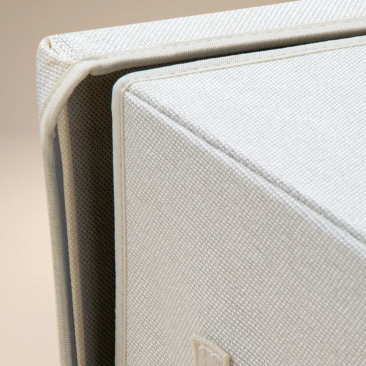 Aufbewahrungsbox mit Deckel, Hund, beige, 33x33x33cm