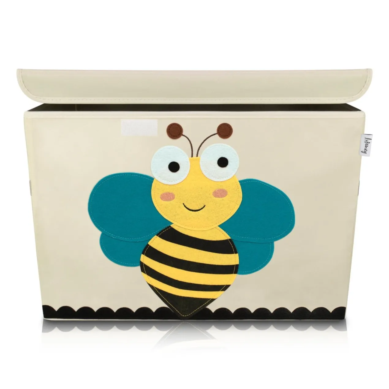 Aufbewahrungsbox mit Deckel, Biene, beige, groß, 51x36x36cm