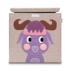 Aufbewahrungsbox mit Deckel, Stier, braun, 33x33x33cm