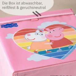 Aufbewahrungsbox Peppa Pig Freundschaft mit Deckel, 33x33x33cm