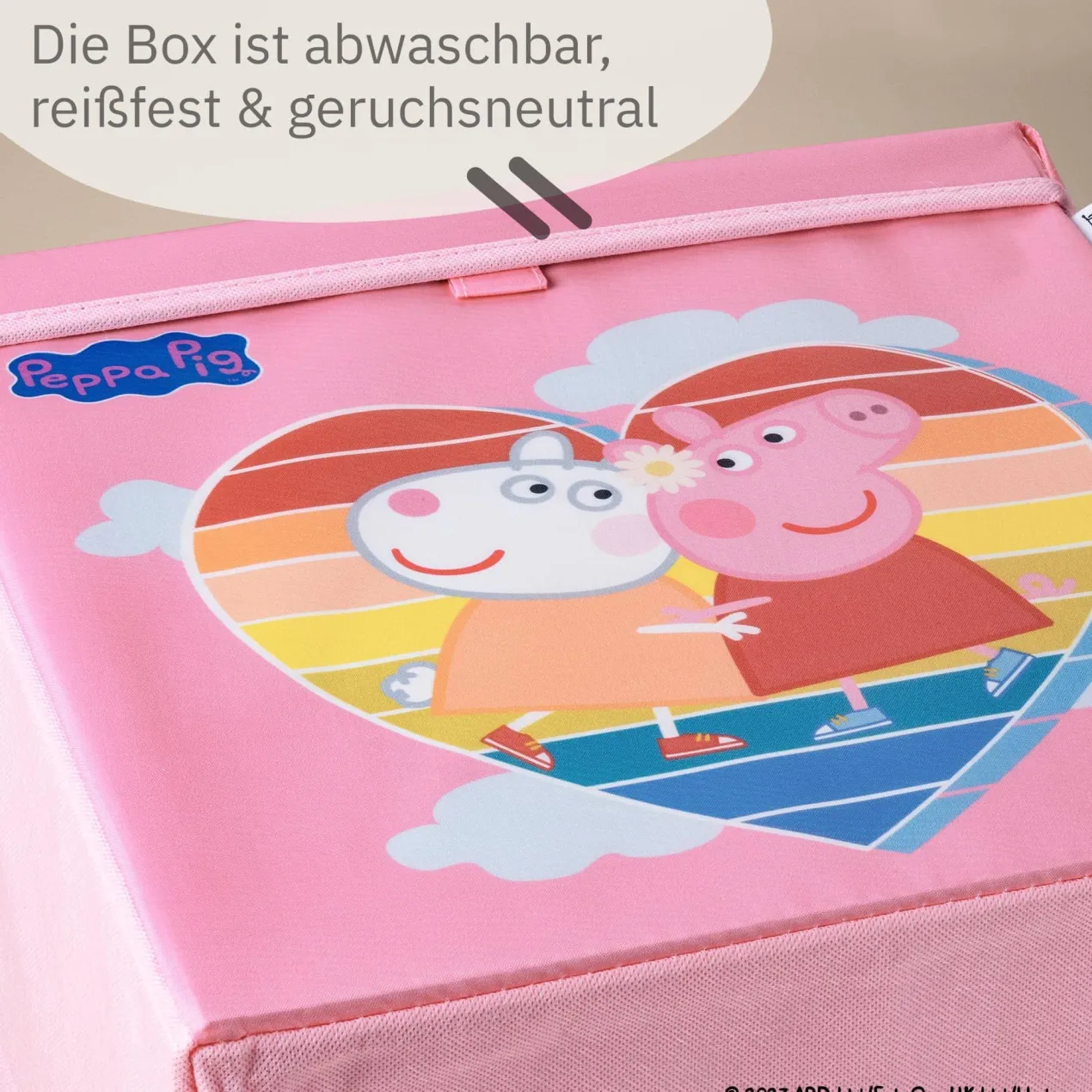 Aufbewahrungsbox Peppa Pig Freundschaft mit Deckel, 33x33x33cm