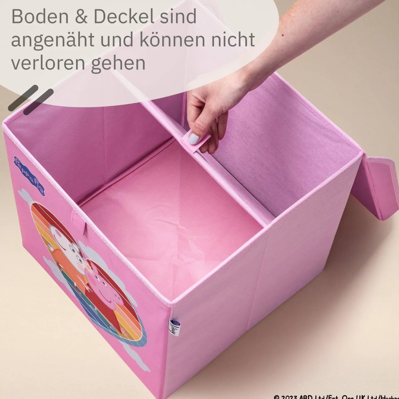 Aufbewahrungsbox Peppa Pig Freundschaft mit Deckel, 33x33x33cm