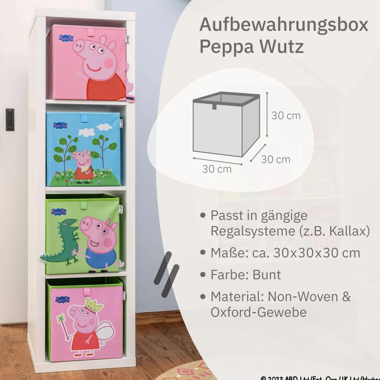 Aufbewahrungsbox Peppa Pig Fee & George, 30x30x30cm