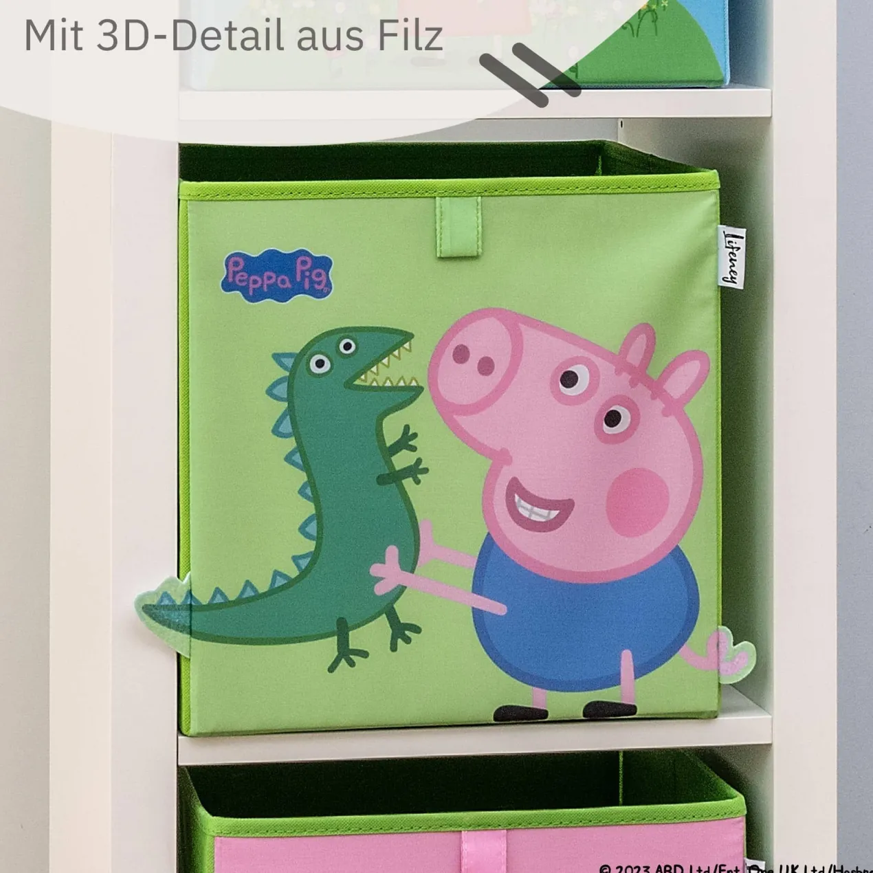Aufbewahrungsbox Peppa Pig George und Dino, 30x30x30cm