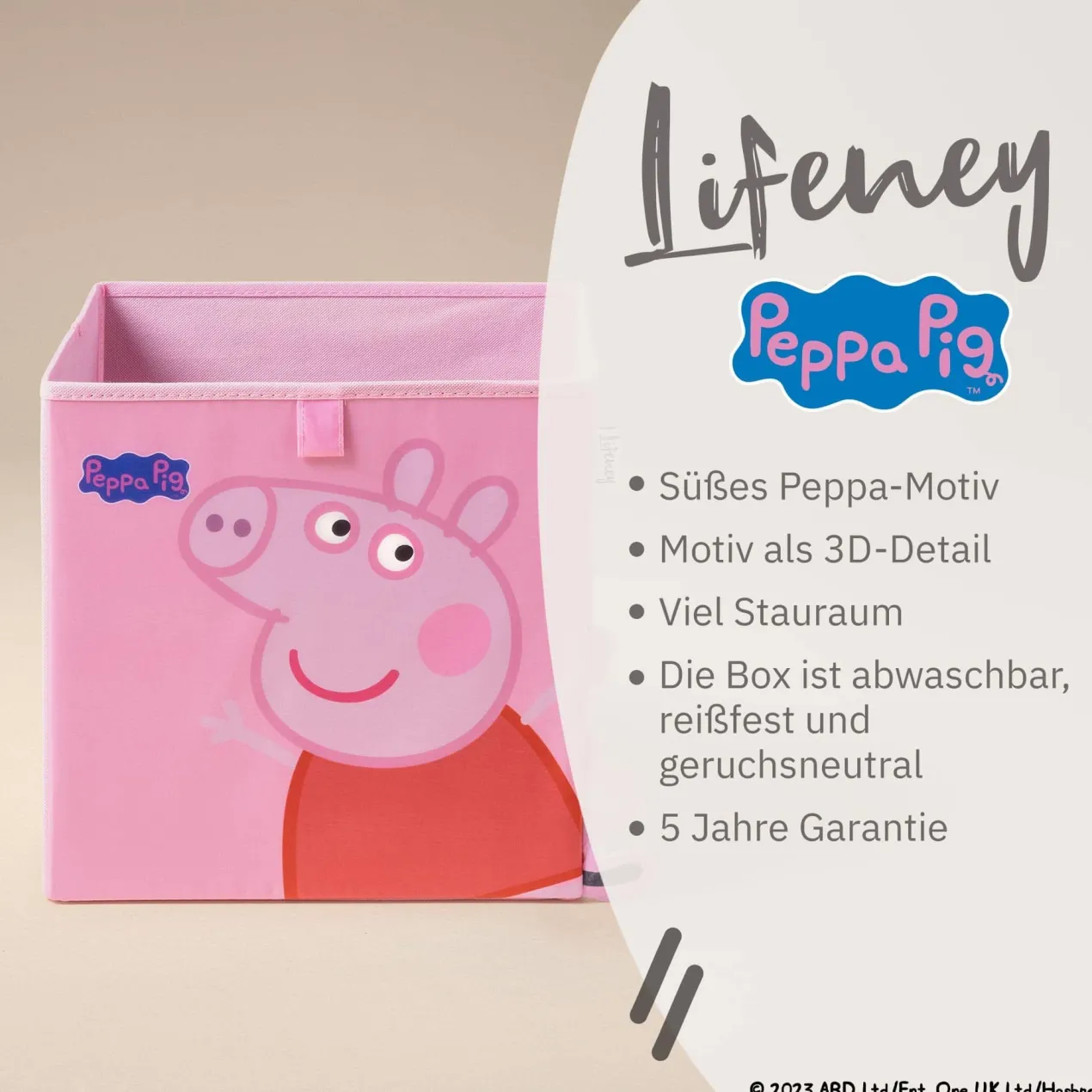 Aufbewahrungsbox Peppa Pig tanzend, 30x30x30cm