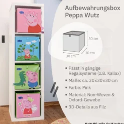 Aufbewahrungsbox Peppa Pig tanzend, 30x30x30cm