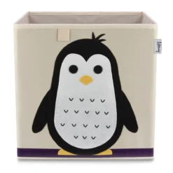 Aufbewahrungsbox Pinguin, beige, 33x33x33cm