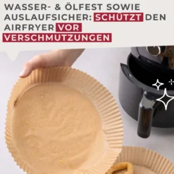 Backpapier für Heißluftfritteuse, rund, 20cm, 50 Stk.