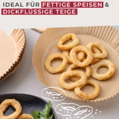 Backpapier für Heißluftfritteuse, rund, 20cm, 50 Stk.