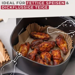 Backpapier für Heißluftfritteuse eckig ,16cm, 50 Stk.
