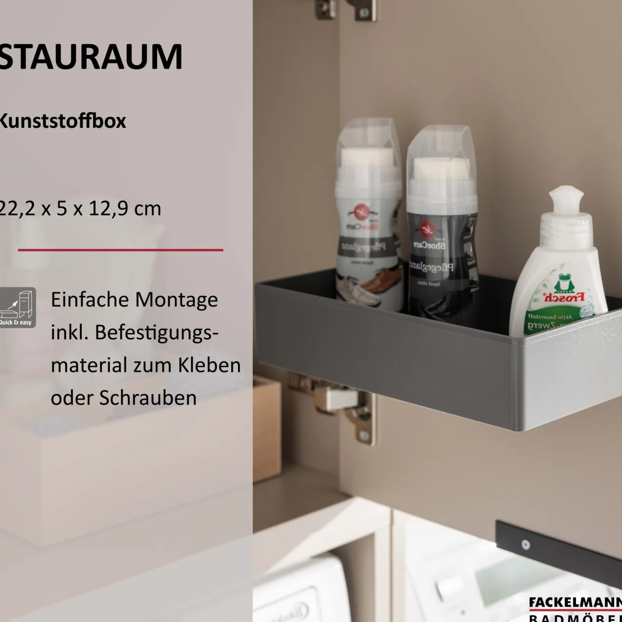 Box 22,2x5x12,9 cm, Kunststoff, Anthrazit