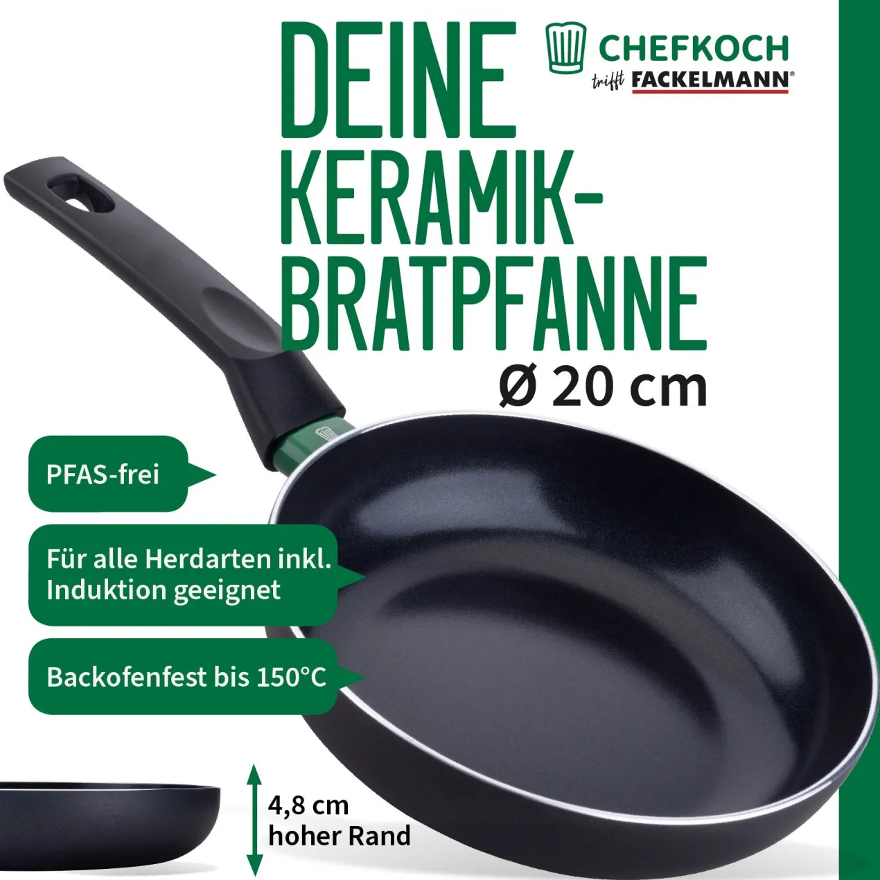 Bratpfanne Bielefeld, Keramik, antihaft, Ø20cm