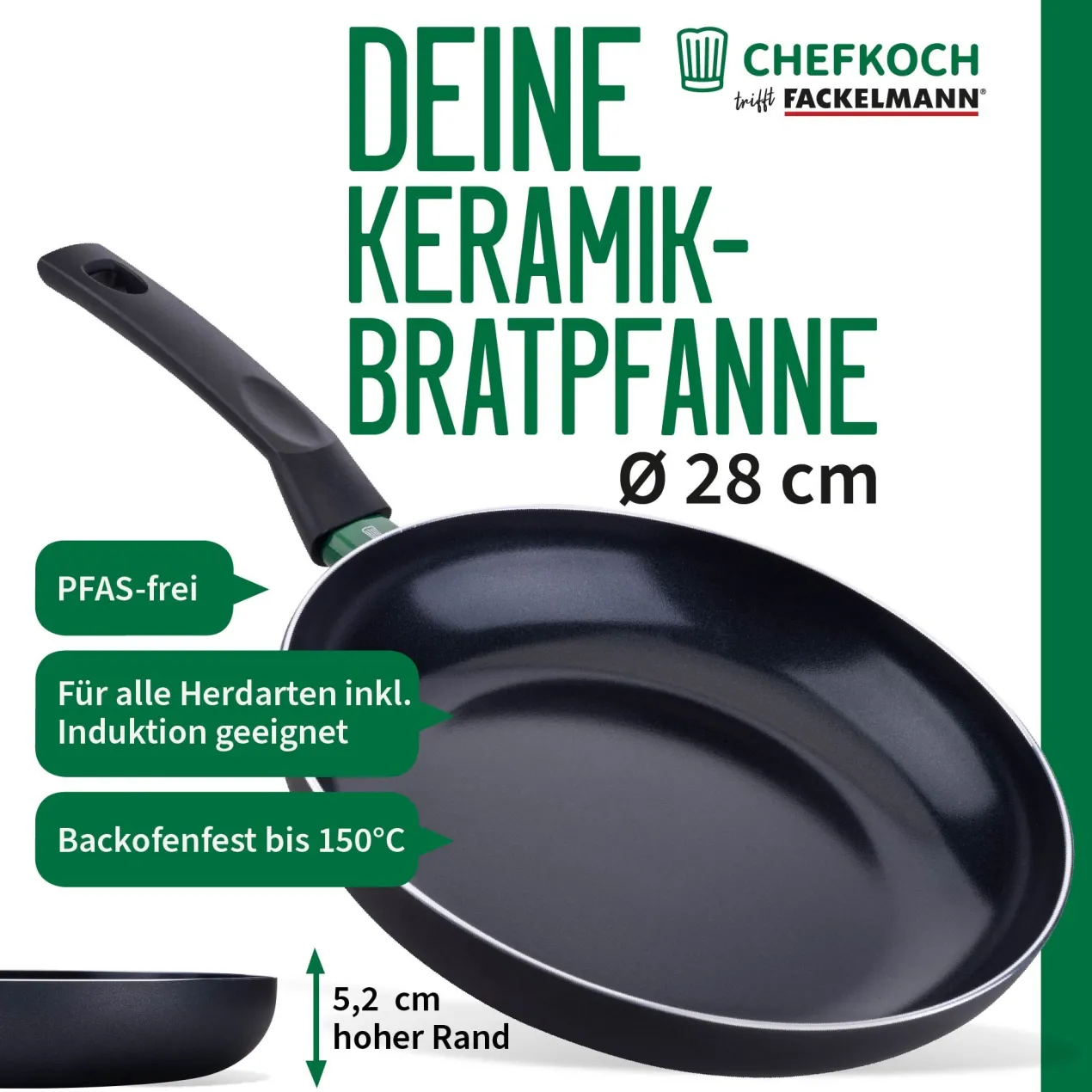 Bratpfanne Bielefeld, Keramik, antihaft, Ø28cm