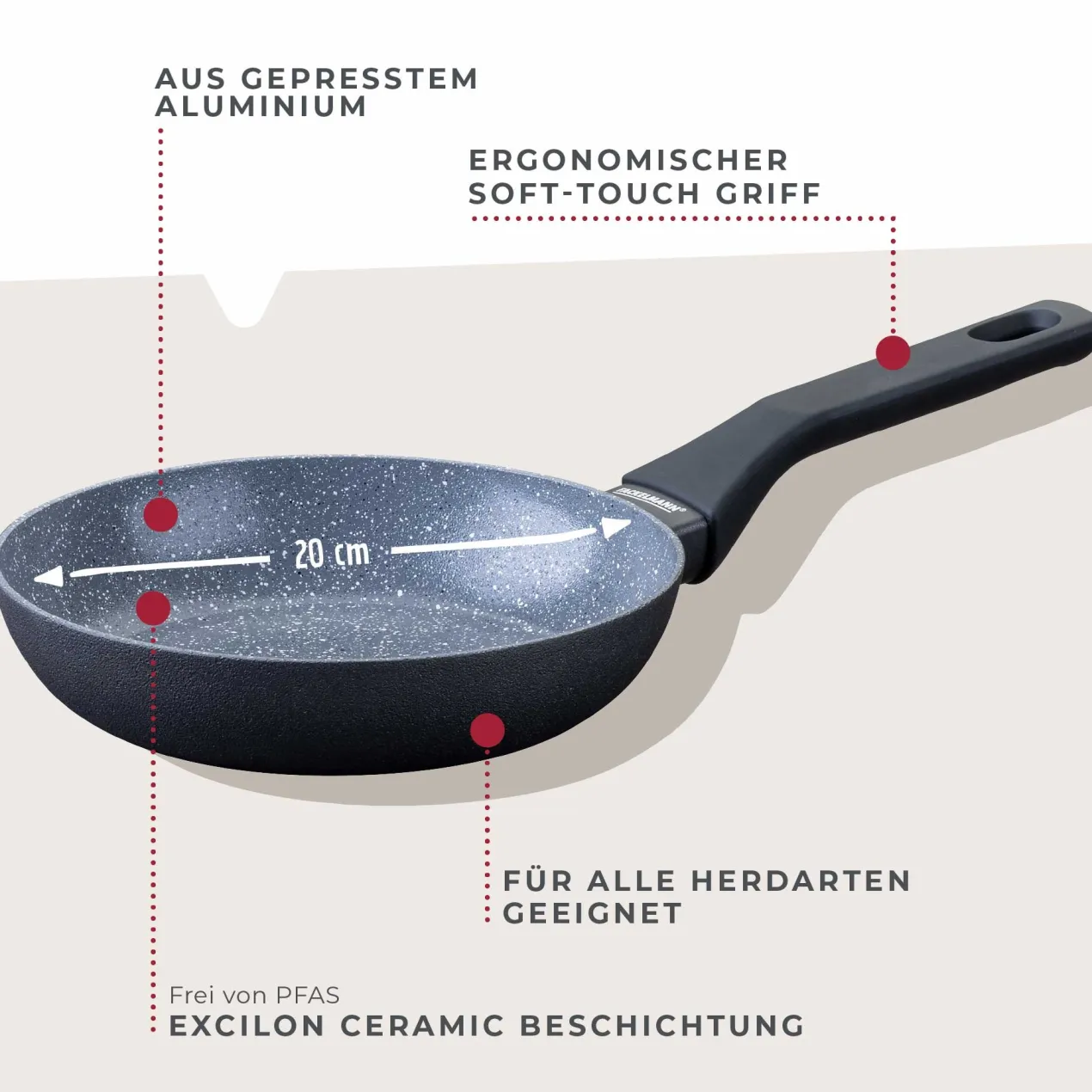 Bratpfanne Cosmo, Keramik, antihaft, Ø20cm