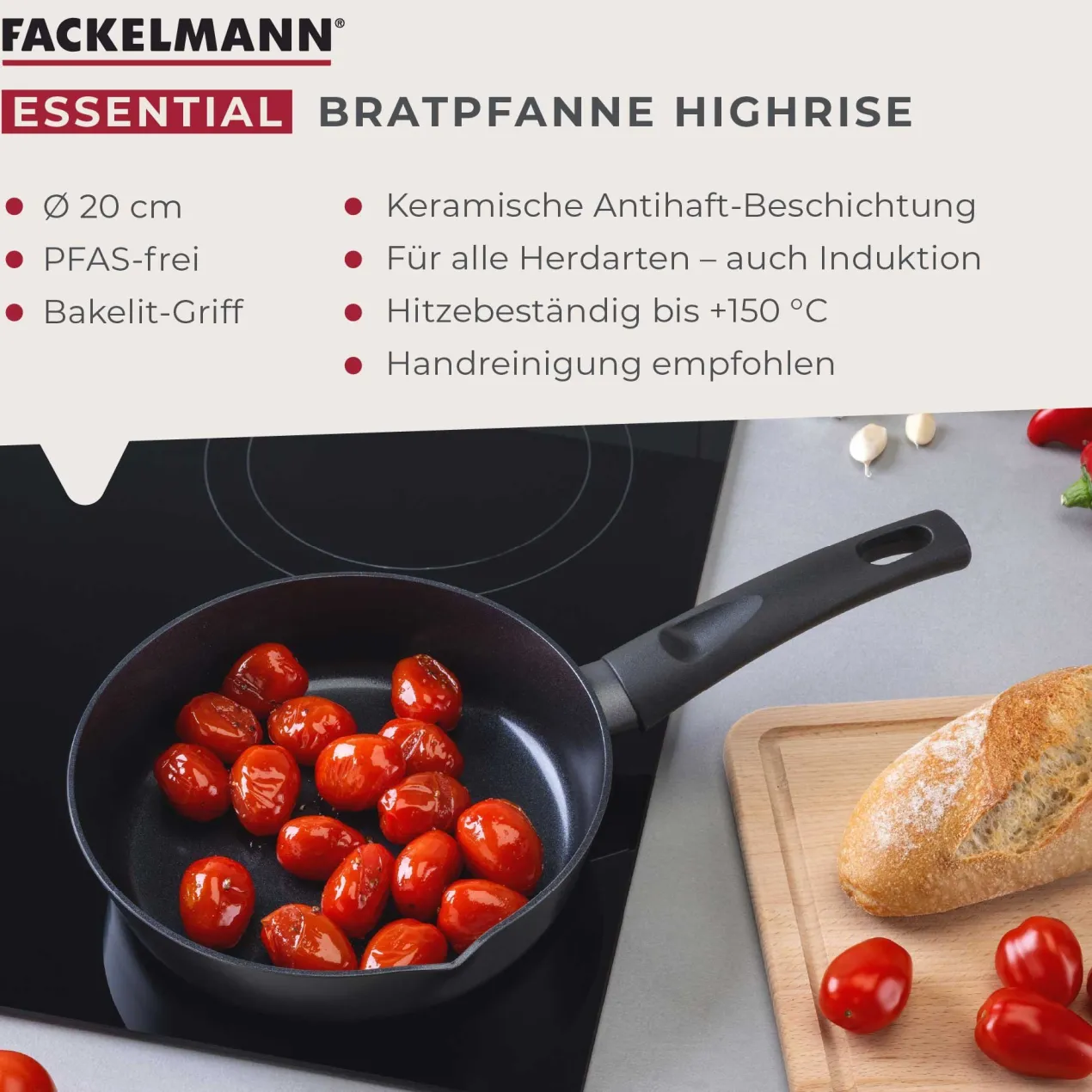Bratpfanne Highrise, Keramik, antihaft, Ø20cm