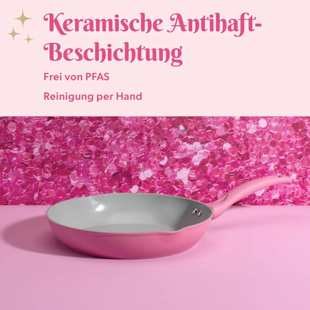 Bratpfanne, Keramik, antihaft, pink, Ø28cm