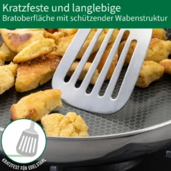 Bratpfanne Kiel, Edelstahl, antihaft, Wabenboden, Ø28cm