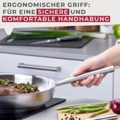 Bratpfanne Ovalgriff , Ø28cm, Edelstahl