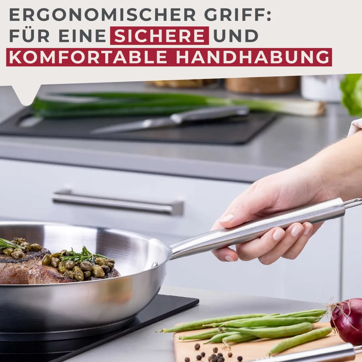 Bratpfanne Ovalgriff , Ø28cm, Edelstahl