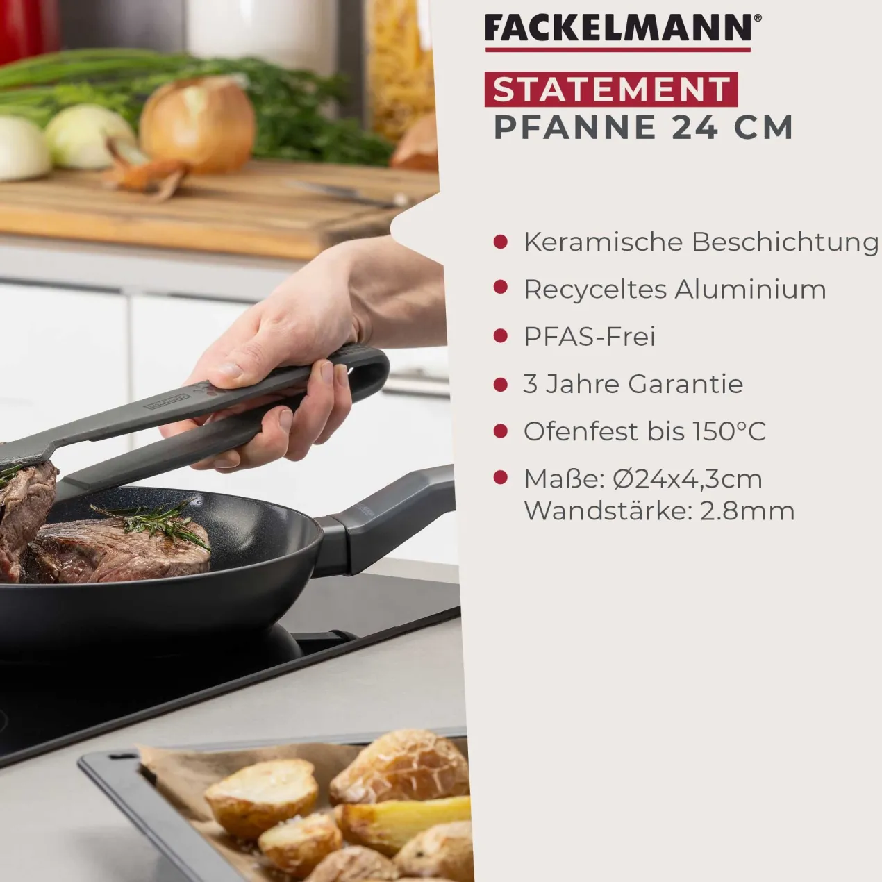 Bratpfanne Statement, Keramik, antihaft, Ø24cm – 20% Rabatt mit Code: COOK20