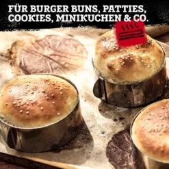 Burger- und Dessertringe, 2 St., Edelstahl, verstellbar
