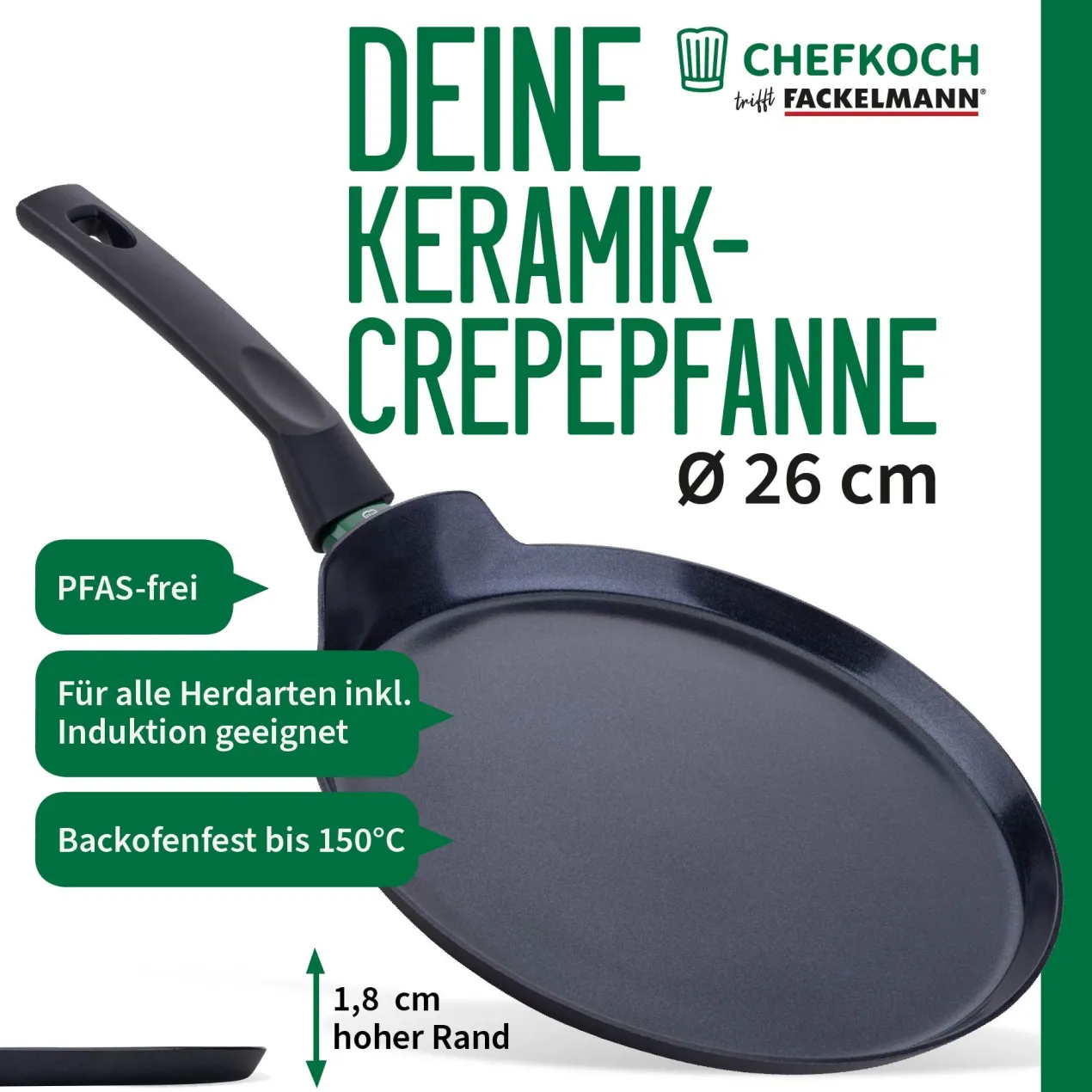 Crêpepfanne Bielefeld, Keramik, antihaft, Ø26cm