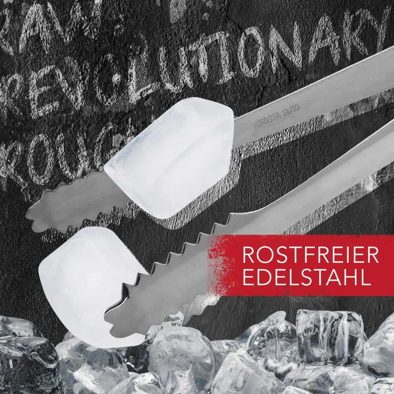 Eiswürfelzangen, Edelstahl, 2 Stück