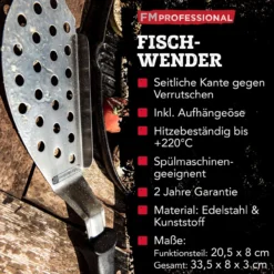 Fischwender, 33cm, Edelstahl