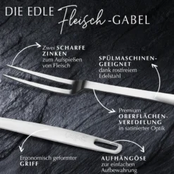 Fleischgabel Satin, 32cm, Edelstahl