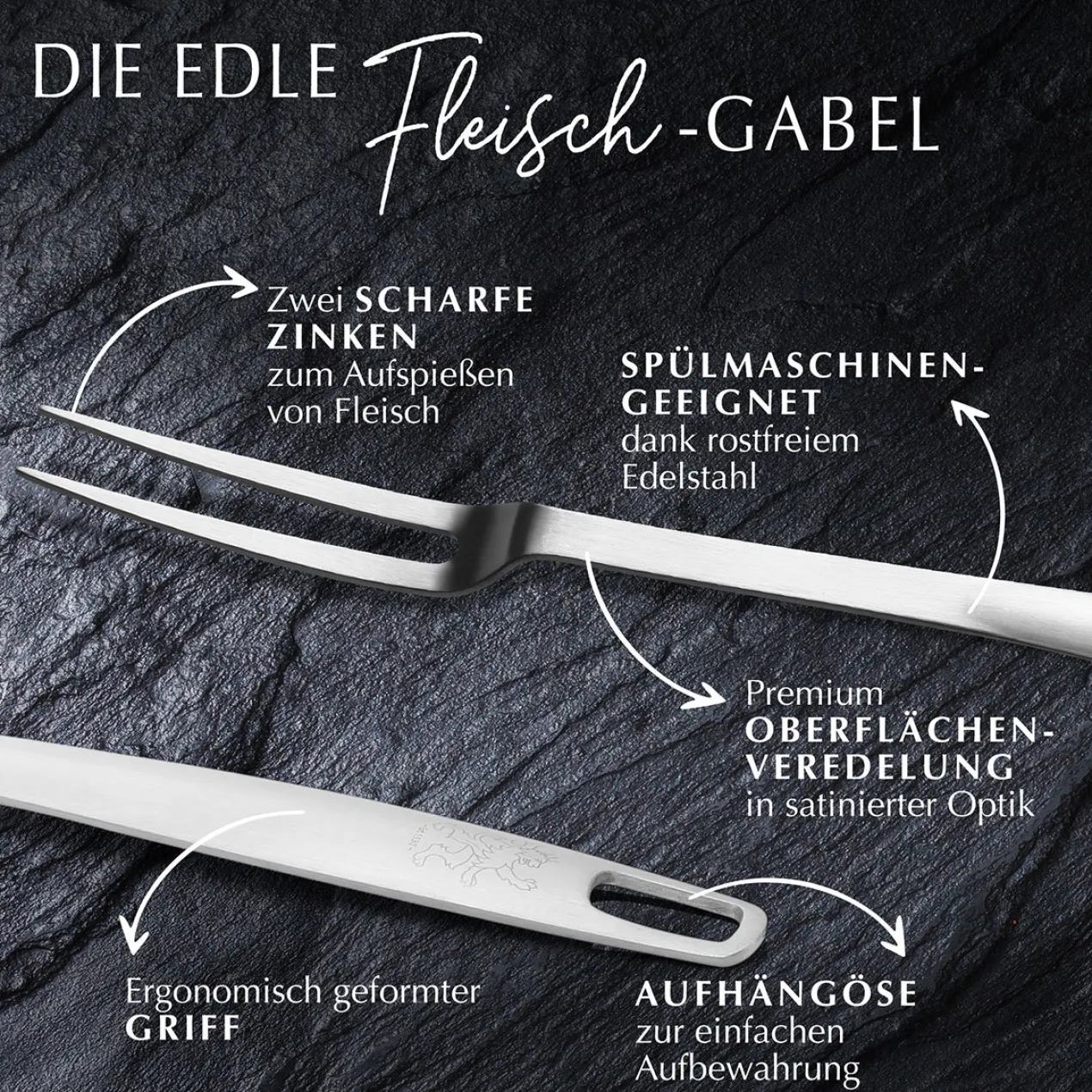 Fleischgabel Satin, 32cm, Edelstahl