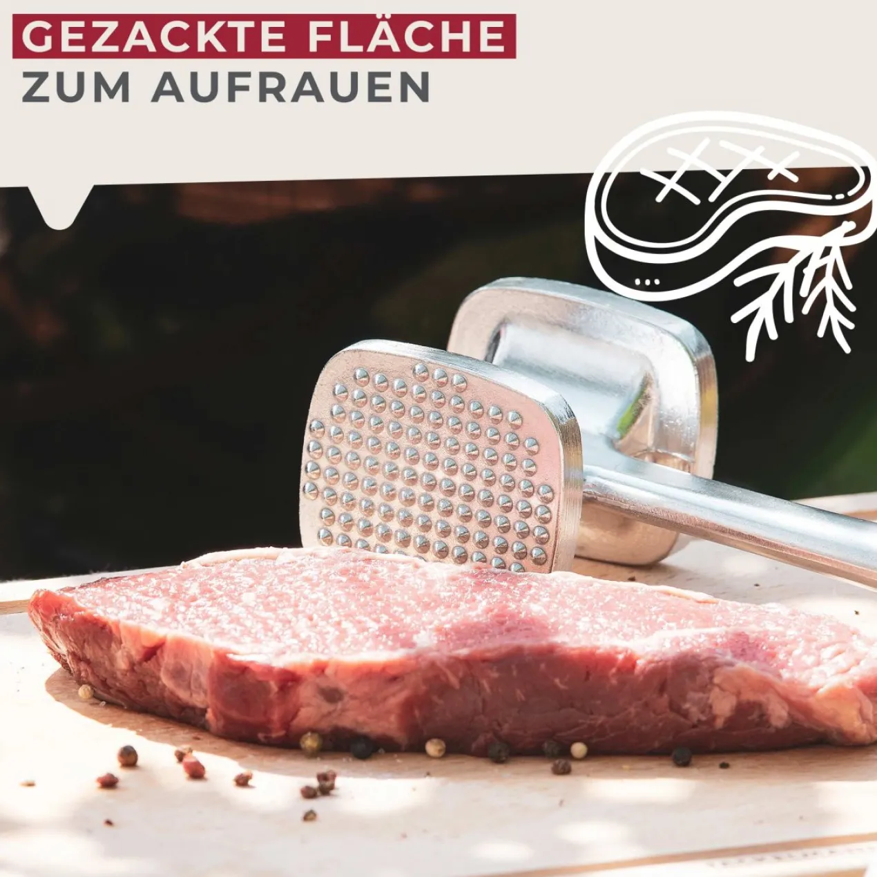 Fleischklopfer, 28cm