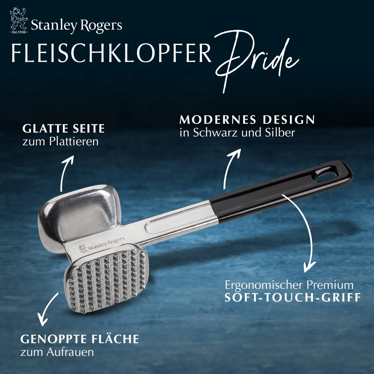Fleischklopfer Pride, 26cm, Aluminium