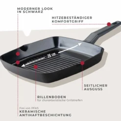 Grillpfanne Statement, Keramik, antihaft, Ø28cm – 20% Rabatt mit Code: COOK20