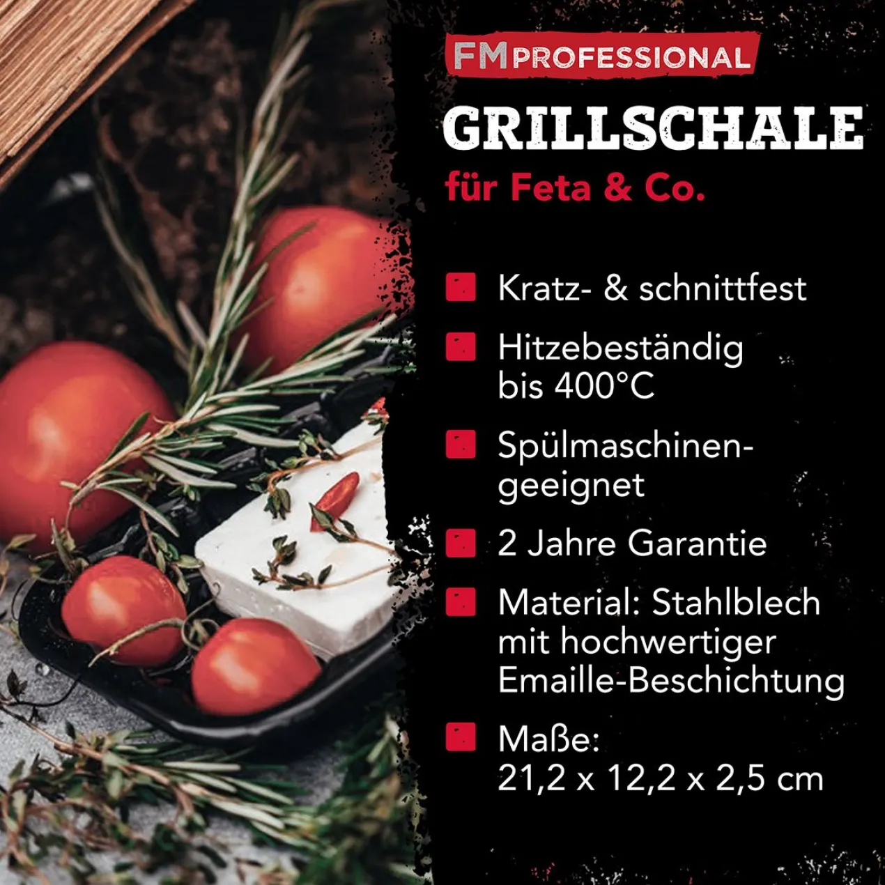 Grillschale Emaille, 21x12cm