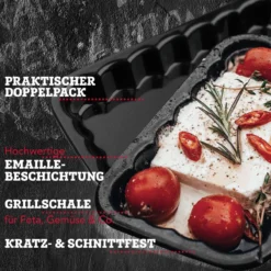 Grillschale Emaille, 21x12cm, 2 Stück