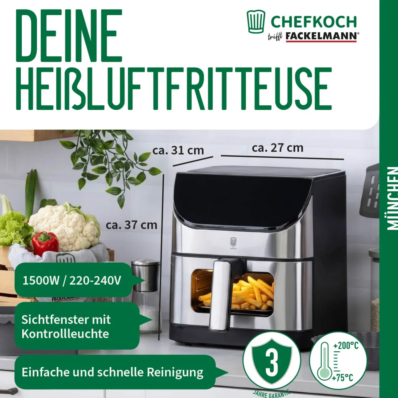 Heißluftfritteuse München, 6,1L