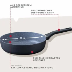 Hochrandpfanne, Keramik, antihaft, Ø28cm