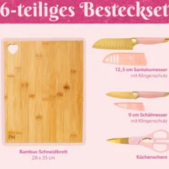 Küchenhelfer-Set inkl. Messer, Schere und Brett, 6-teilig