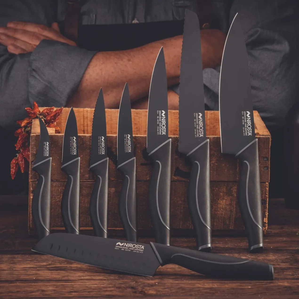 Küchenmesser gezahnt Wave, 11cm Klinge